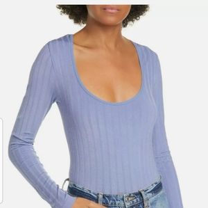 Free people Smoky Blue Long Sleeve Top NWT